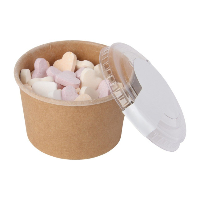 Custom Printed BioBrand Kraft cardboard tub (90ml) sugar hearts - Image 2