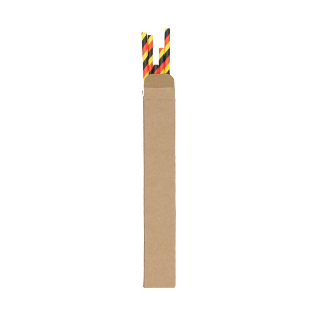 Custom Printed Pack of 11 paper fan straws "German flag"