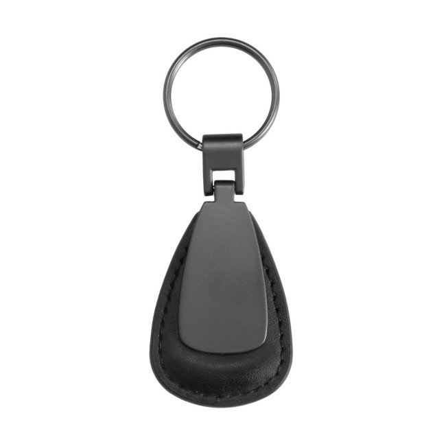 Custom Printed Oval Leather Key Fob - Image 1