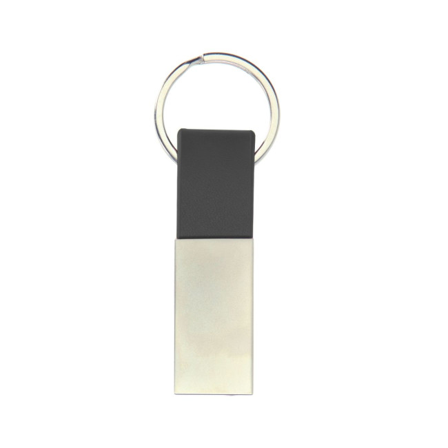 Custom Printed Rectangular Leather Key Fob - Image 2