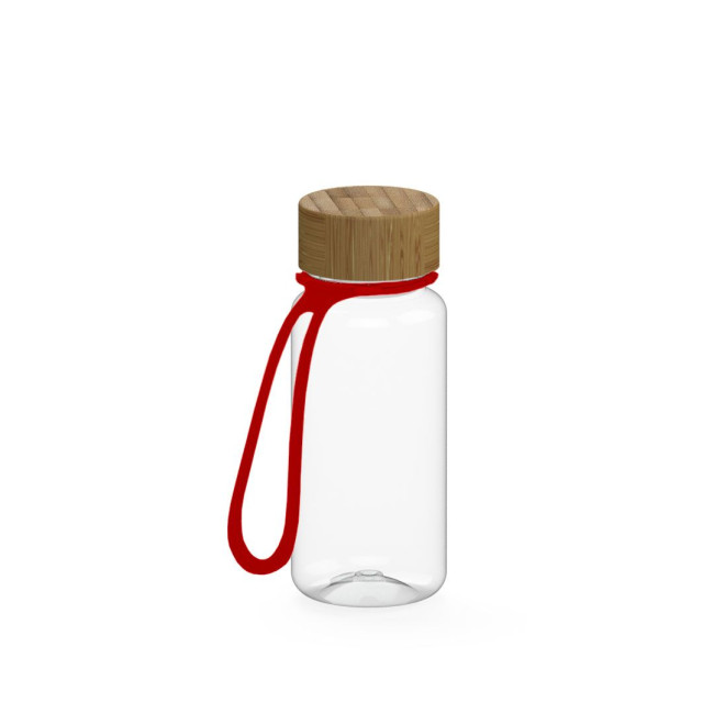 Custom Printed Drink bottle "Natural" clear-transparent incl. strap, 0.4 l - Image 3