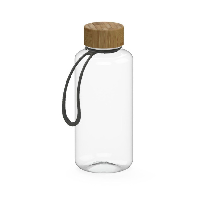 Custom Printed Drink bottle "Natural" clear-transparent incl. strap, 1.0 l - Image 2