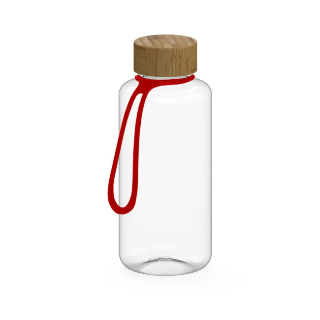 Custom Printed Drink bottle "Natural" clear-transparent incl. strap, 1.0 l - Image 4