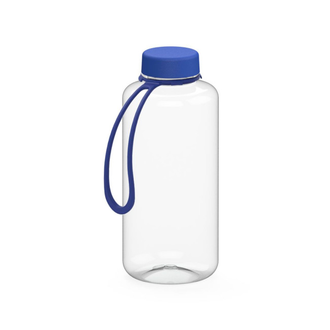 Custom Printed Drink bottle "Refresh" clear-transparent incl. strap, 1.0 l - Image 1