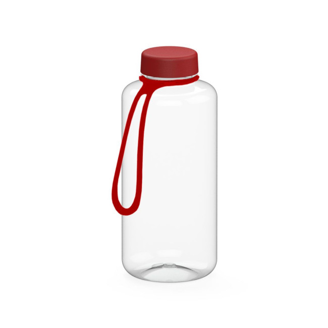 Custom Printed Drink bottle "Refresh" clear-transparent incl. strap, 1.0 l - Image 2