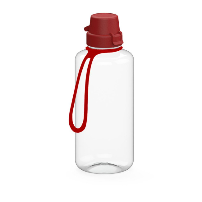 Custom Printed Drink bottle "School" clear-transparent incl. strap, 1.0 l - Image 2