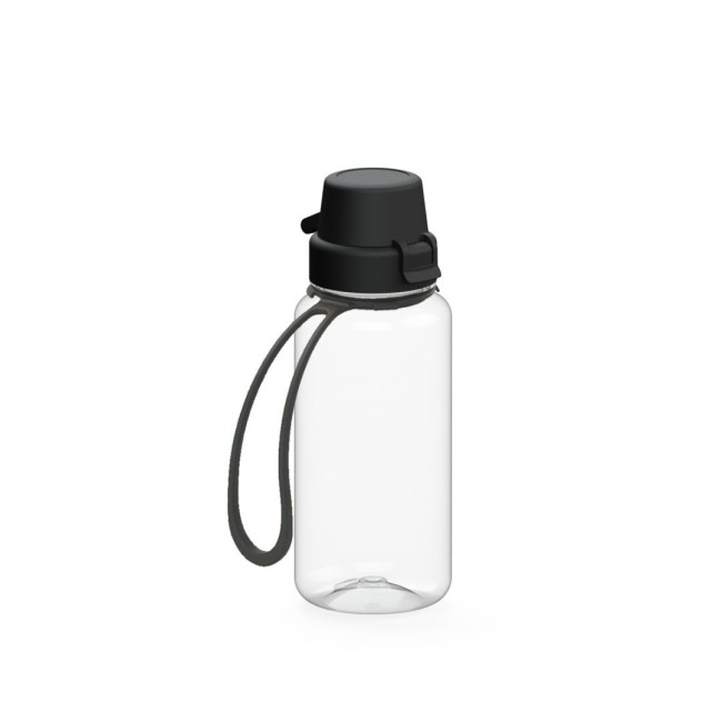 Custom Printed Drink bottle "School" clear-transparent incl. strap, 0.4 l - Image 3