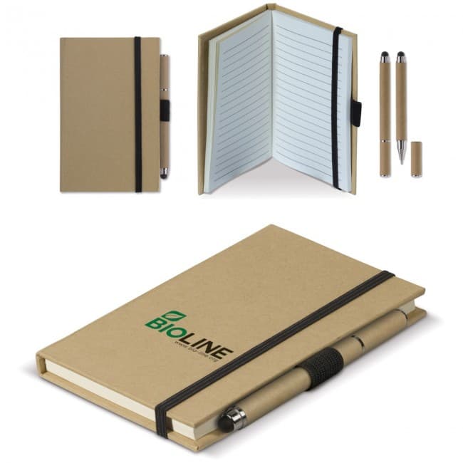 Custom Printed Cardboard notebook A6 + pen LT87949 - Image 2