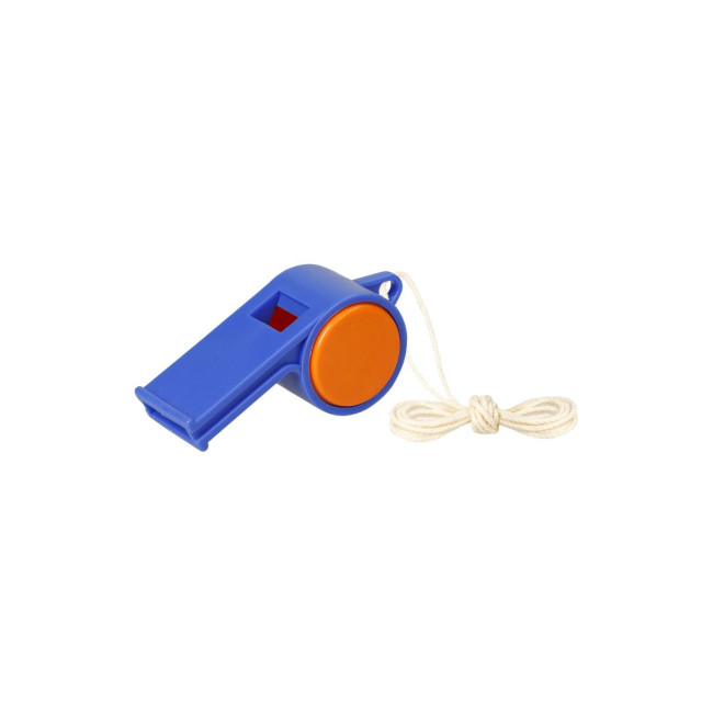 Custom Printed Whistle "Sport" with cord, duo-colour - Image 1