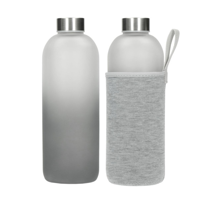 Custom Printed Glass bottle with case "Iced", 1.0 l