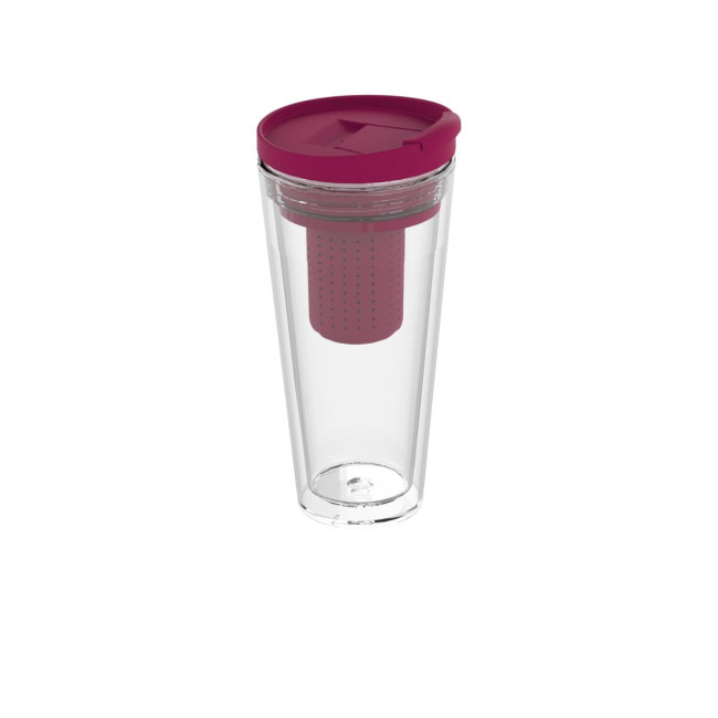 Custom Printed Mocha Insulated Cup With Tea Strainer - Image 2