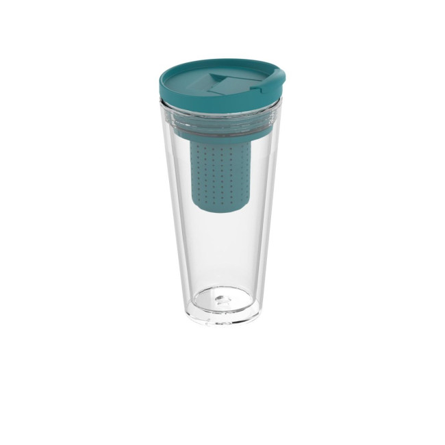 Custom Printed Mocha Insulated Cup With Tea Strainer - Image 1