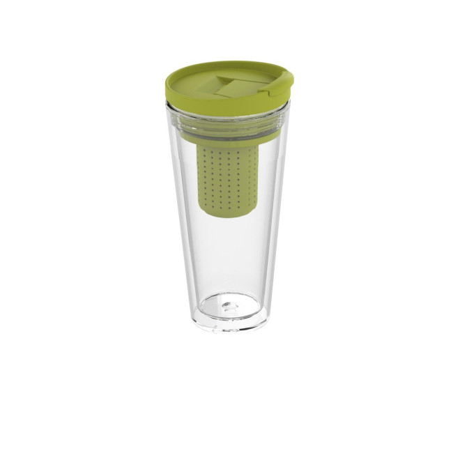 Custom Printed Mocha Insulated Cup With Tea Strainer - Image 3