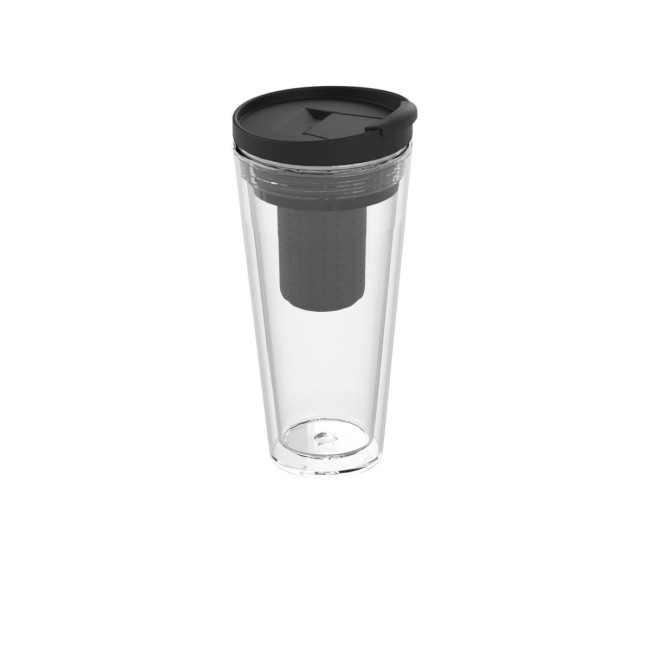 Custom Printed Mocha Insulated Cup With Tea Strainer - Image 4