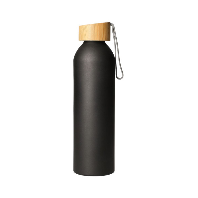 Custom Printed Aluminium Bottle With Bamboo Lid 0.6L - Image 2