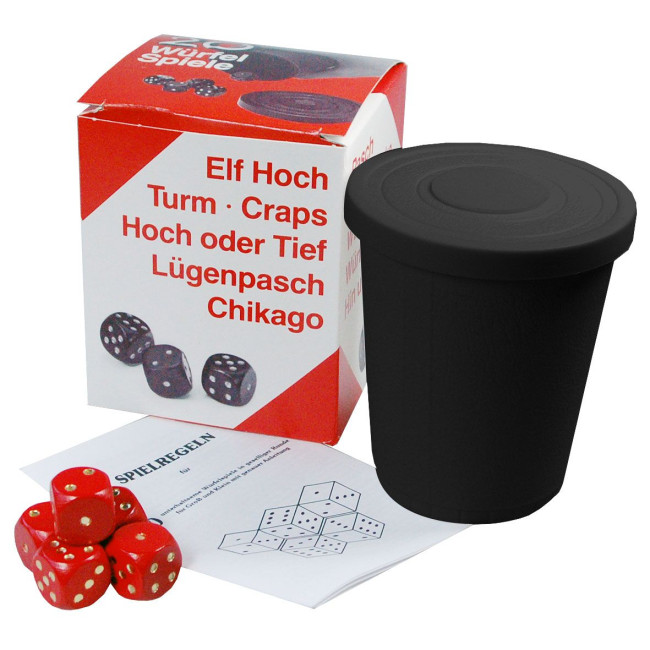 Custom Printed Dice cup "Combi" with 5 dice - Image 2