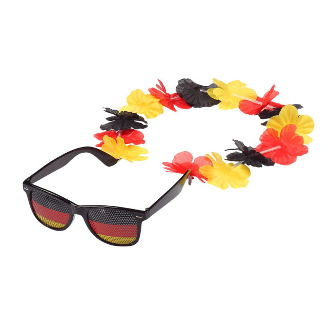 Custom Printed Fun glasses "Germany" with flower chain