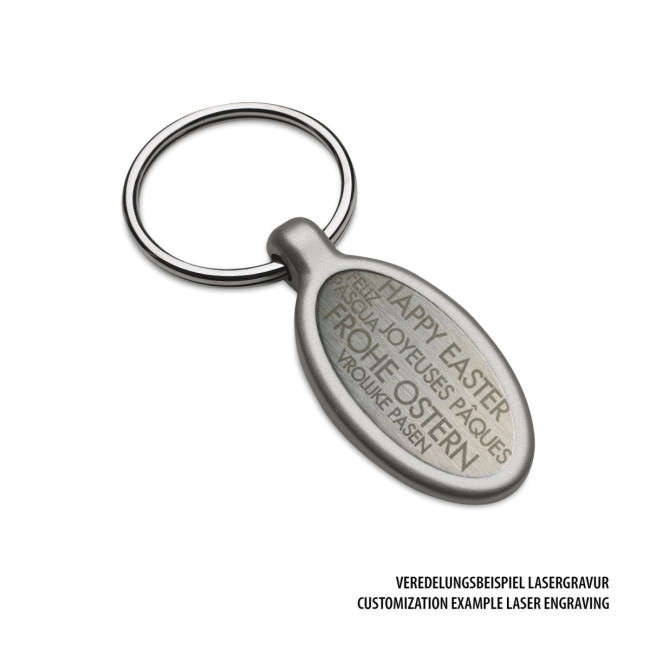 Custom Printed Ellipse Metal Keyring - Image 2