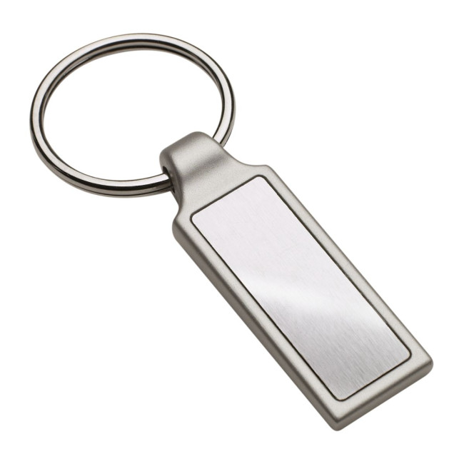 Custom Printed Rectangle Metal Keyring - Image 1