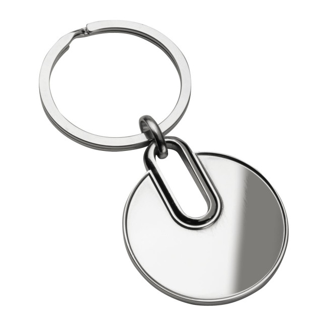 Custom Printed Silver Round Metal Keyring