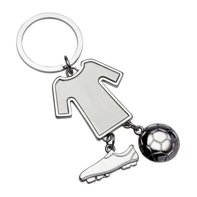 Custom Printed Football Shirt Metal Keyring - Image 1