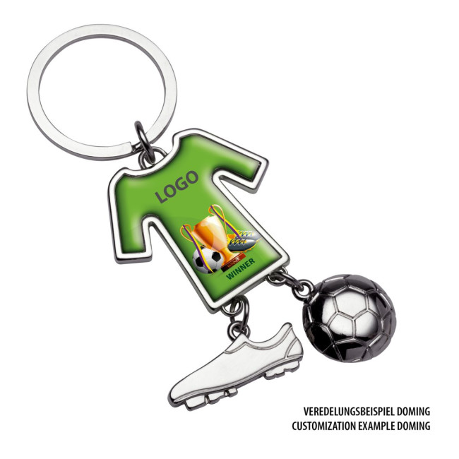 Custom Printed Football Shirt Metal Keyring - Image 2