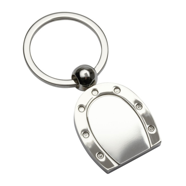 Custom Printed Horse Shoe Metal Keyring - Image 1