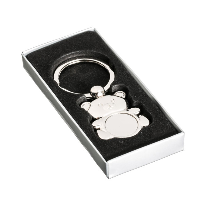 Custom Printed Teddy Bear Metal Keyring - Image 4