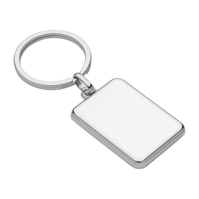 Custom Printed Rectangle Metal Keyring - Image 1