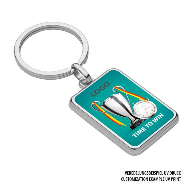 Custom Printed Rectangle Metal Keyring - Image 3