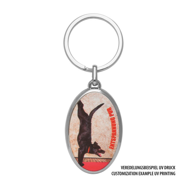 Custom Printed Oval Metal Keyring - Image 3