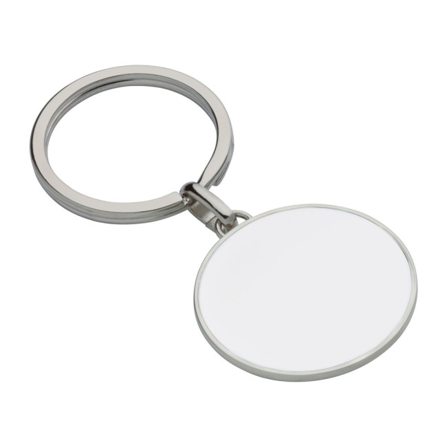 Custom Printed Round Metal Keyring - Image 1