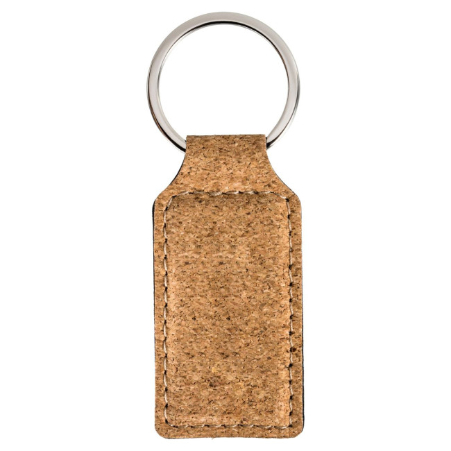 Custom Printed Rectangular Cork Keyring - Image 2