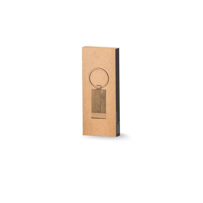 Branded Bamboo Metal Keyring - Image 4