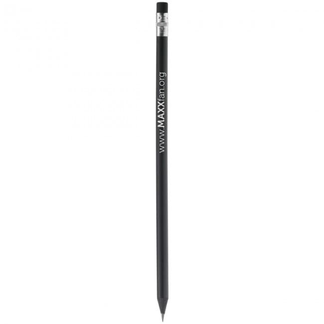 Custom Printed Pencil, black with eraser - Image 2