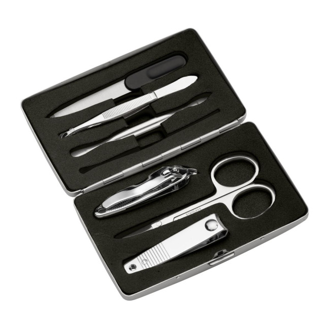 Custom Printed Silver Manicure Set - Image 1