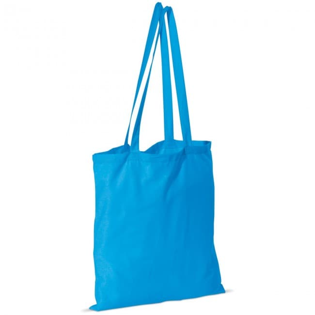 Custom Printed Cotton shoulderbag, middle blue - Image 2