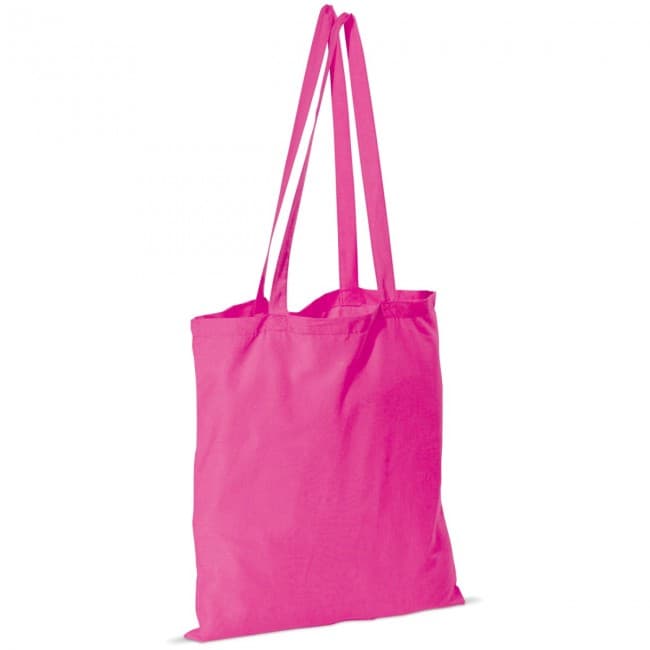 Custom Printed Cotton shoulderbag, long magenta - Image 2