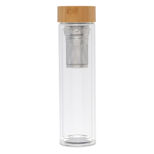 Custom Printed Sledge Glass bottle with tea strainer - Image 4