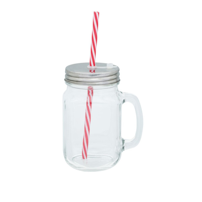 Custom Printed Aracuja Set of 4 glass mugs with straws - Image 4