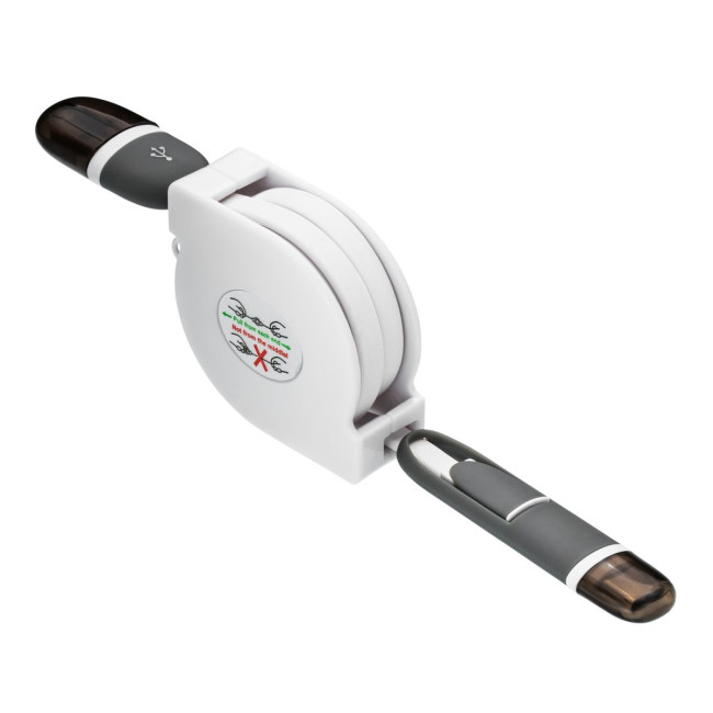 Custom Printed 3-in-1 retractable charging cable - Image 2