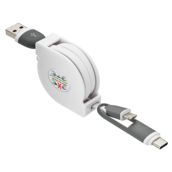 Custom Printed 3-in-1 retractable charging cable - Image 3