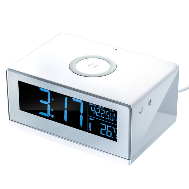 Custom Printed Wireless charger with alarm clock - Image 1