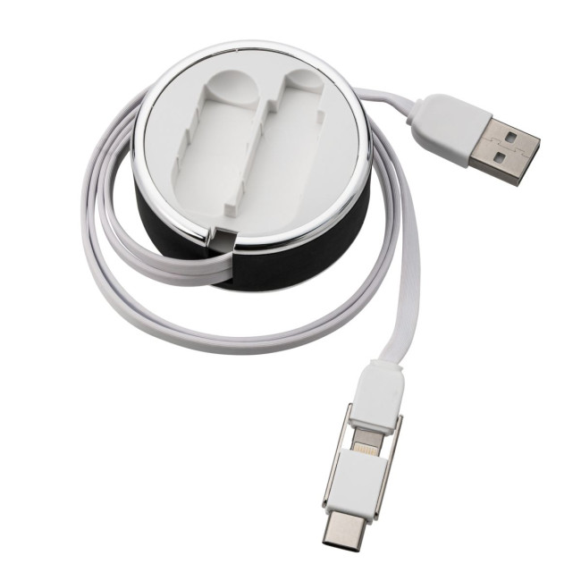 Custom Printed 3-in-1 Retractable Charging Cable - Image 2