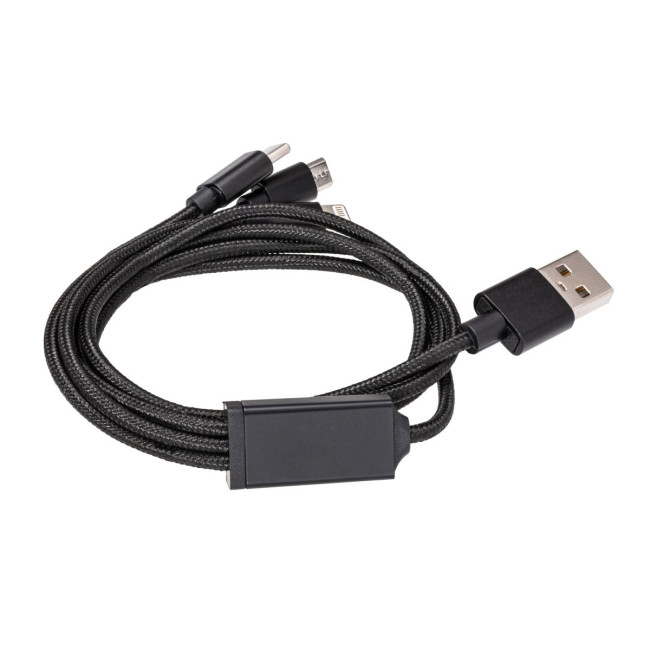 Custom Printed 3-in-1 Charging Cable With Light - Image 2