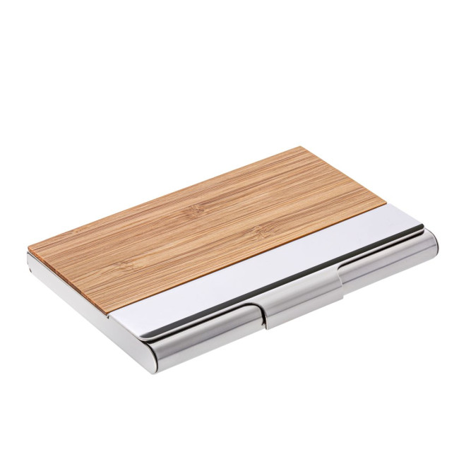 Branded Bamboo Business Card Box - Image 1