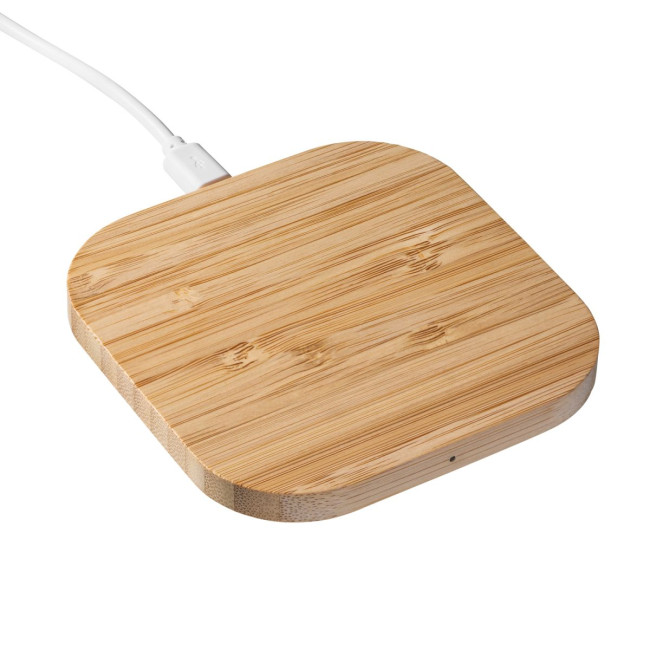 Branded Bamboo Wireless Charger - Image 1