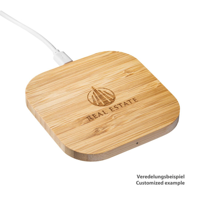 Branded Bamboo Wireless Charger - Image 4