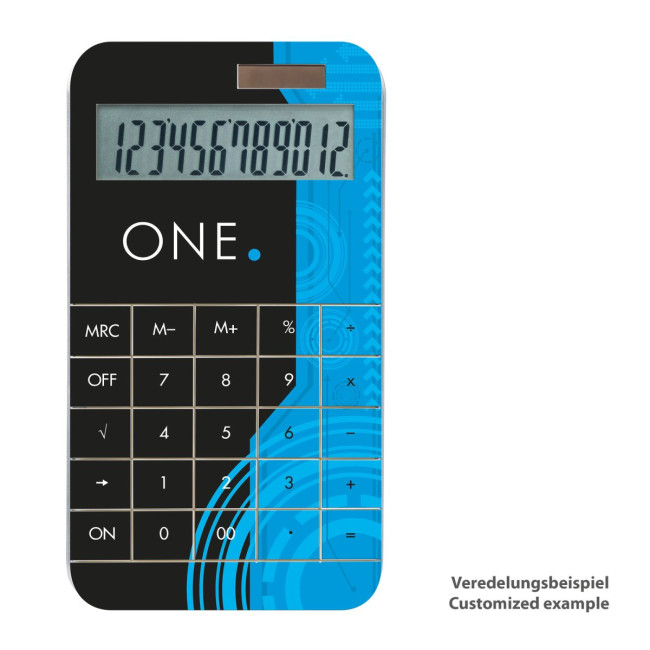 Custom Printed White Dual Power Solar Calculator - Image 4