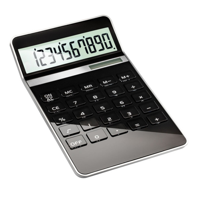 Custom Printed Black Solar Calculator - Image 1